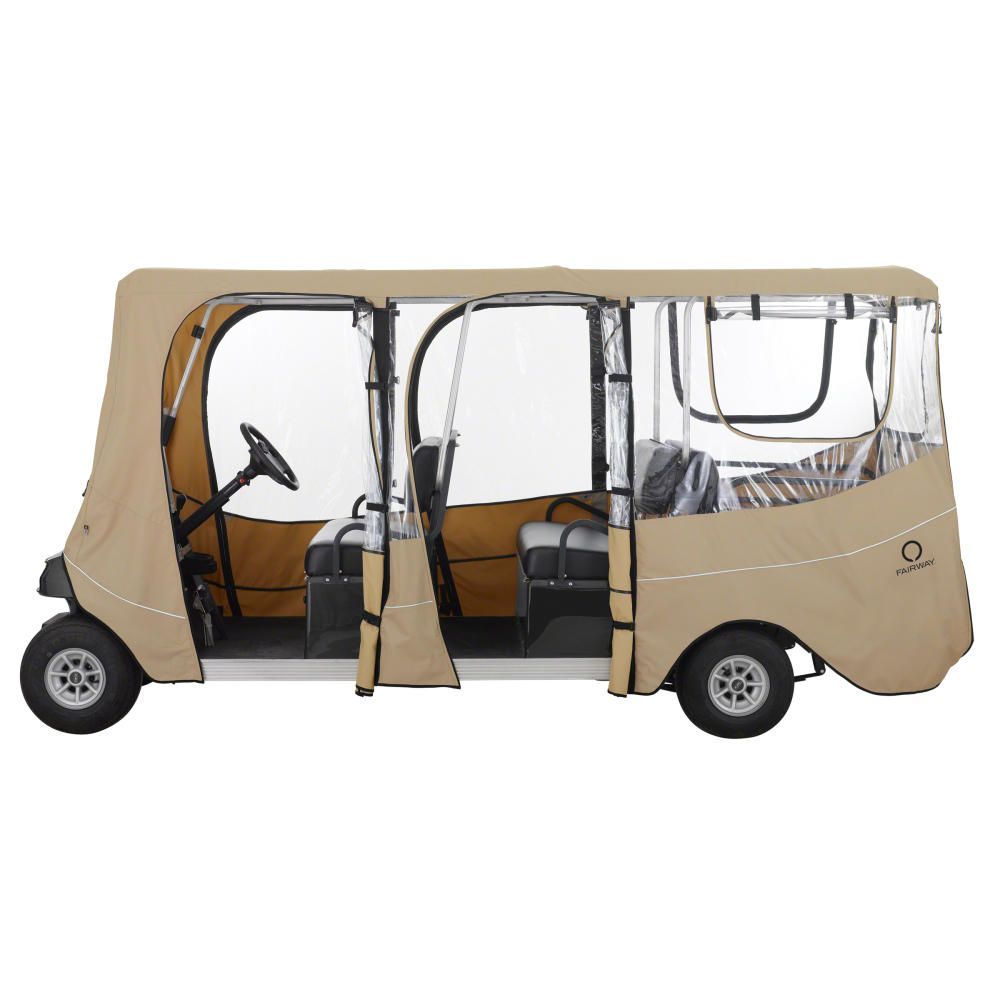 Fairway Deluxe Golf Buggy Enclosure Extra Long Roof Khaki 
