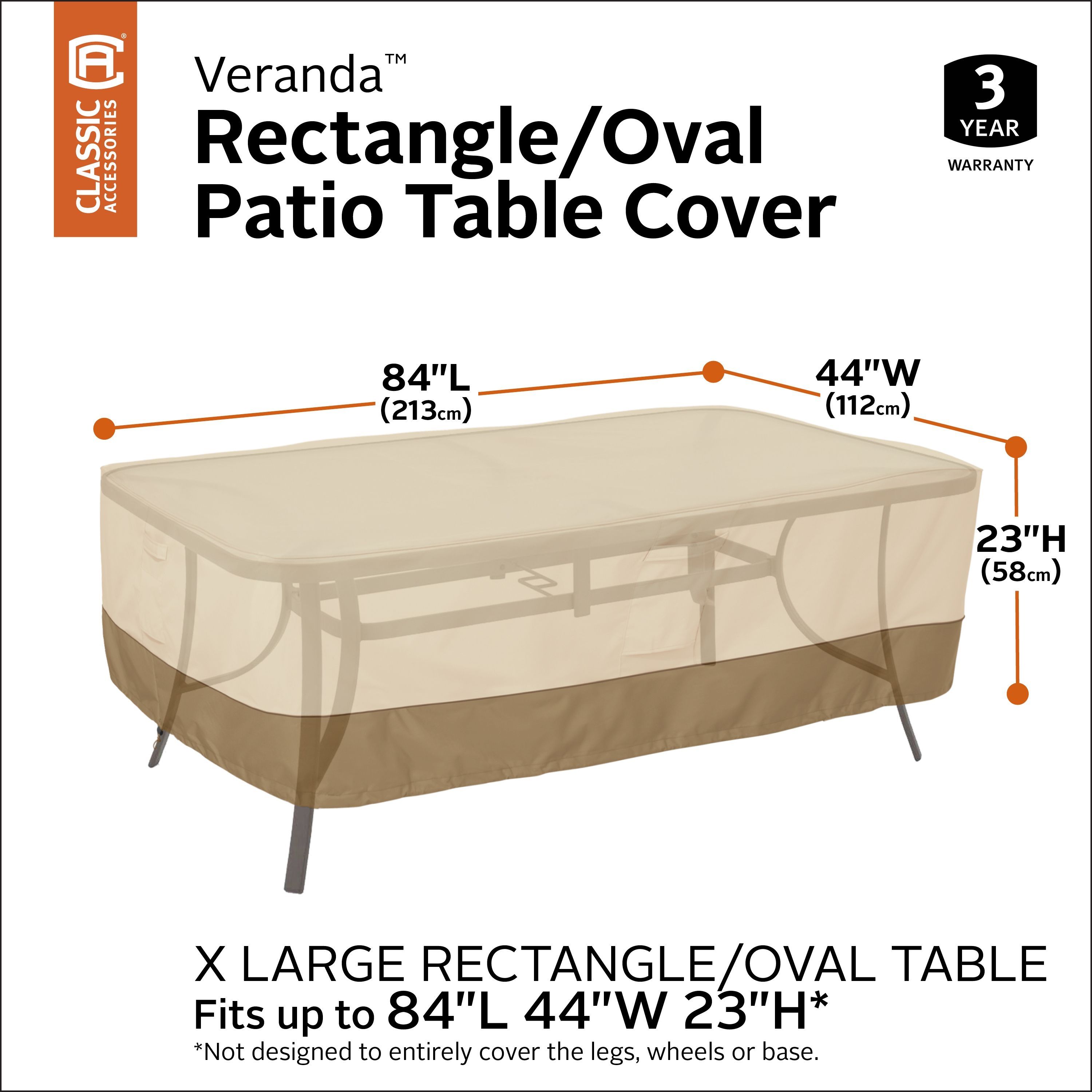 Veranda Rectangular/Oval Patio Table Cover