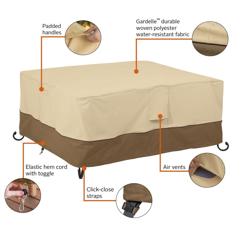Veranda Fire Pit Table Cover - 40 in. Rectangular