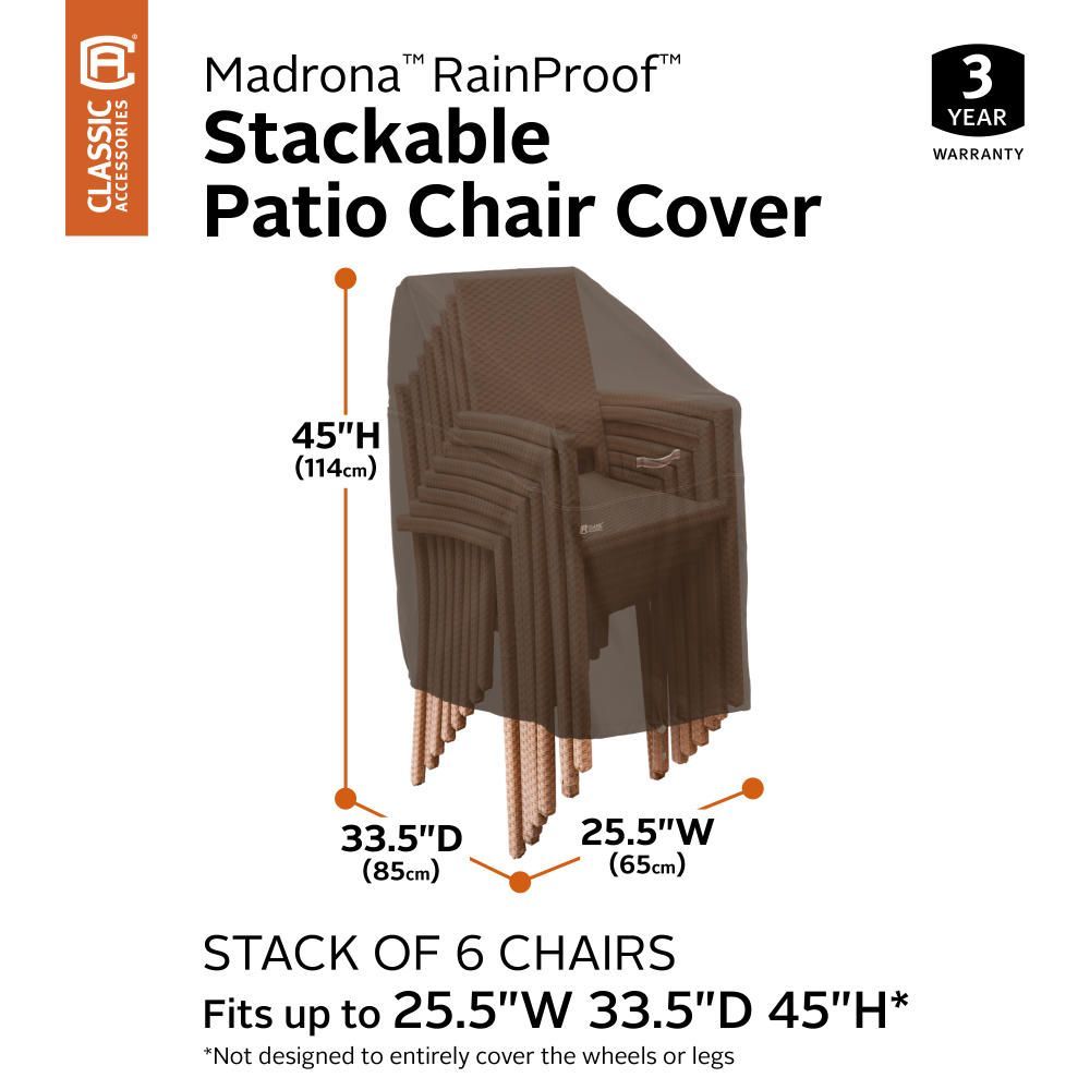 Madrona RainProof Stackable Patio Chair Cover