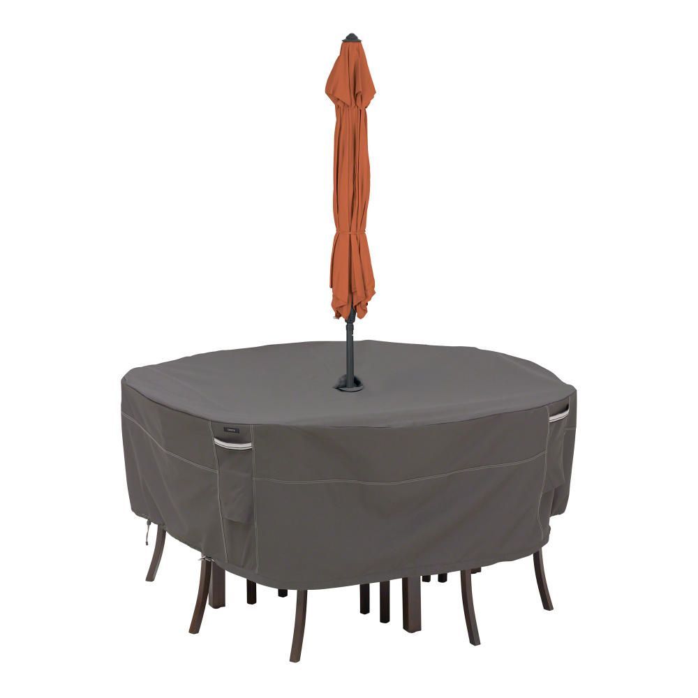 Ravenna 60 Inch Round Patio Table & Chair Set Cover with Umbrella Hole