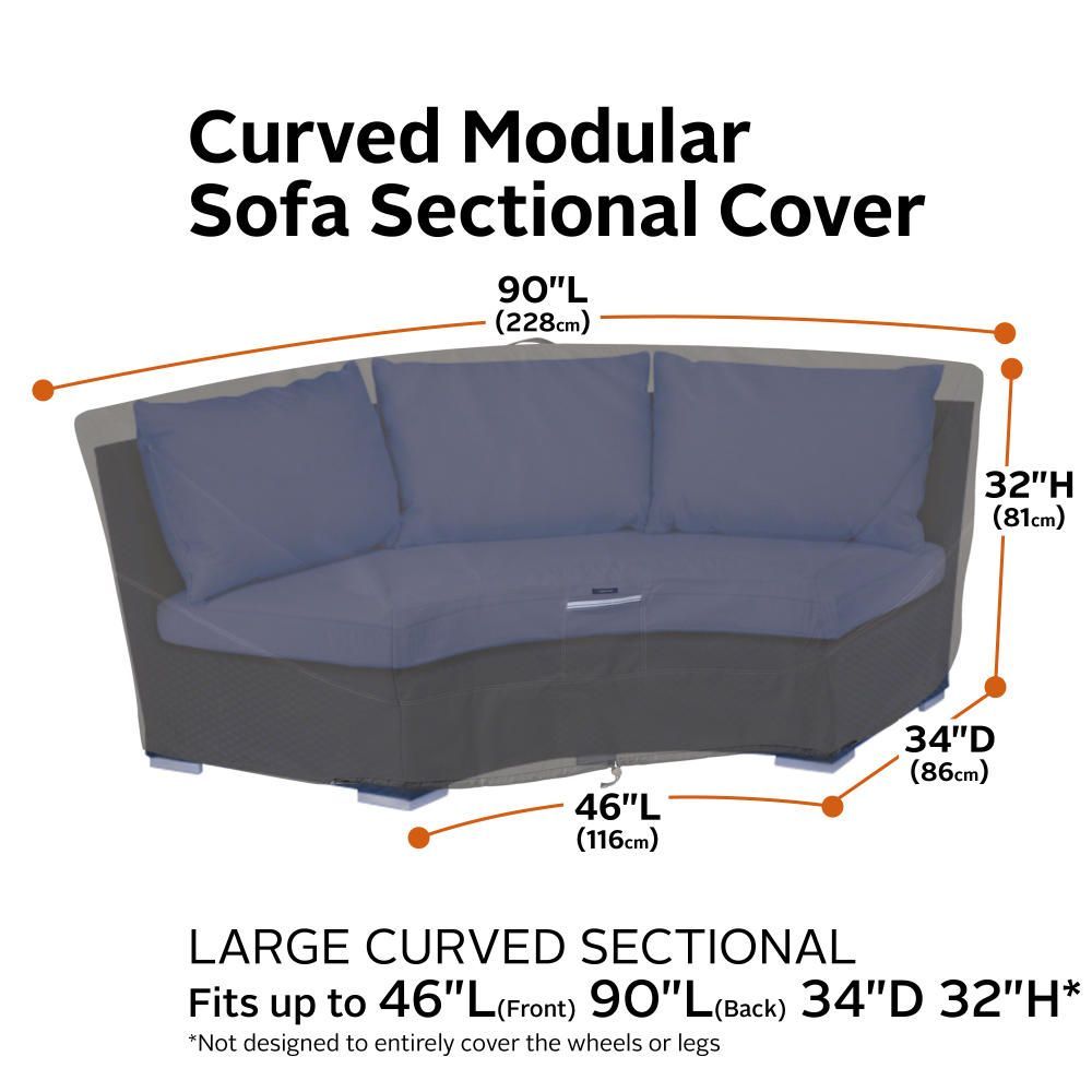 Ravenna 46 Inch Patio Curved Modular Sectional Sofa Cover