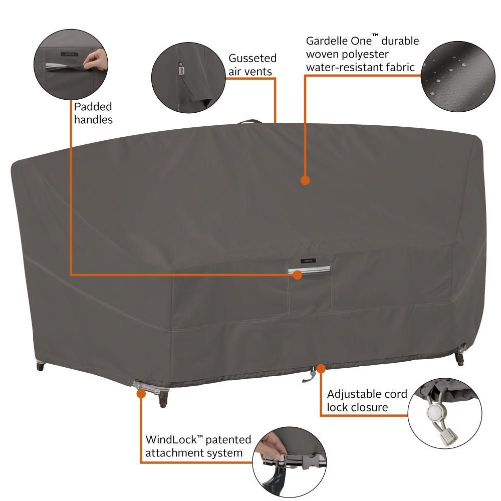 Ravenna 46 Inch Patio Curved Modular Sectional Sofa Cover
