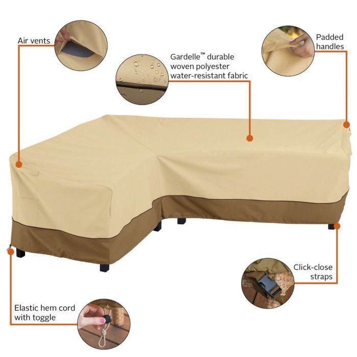 Veranda Patio Sectional L-Shape Patio Furniture Set Cover - LEFT