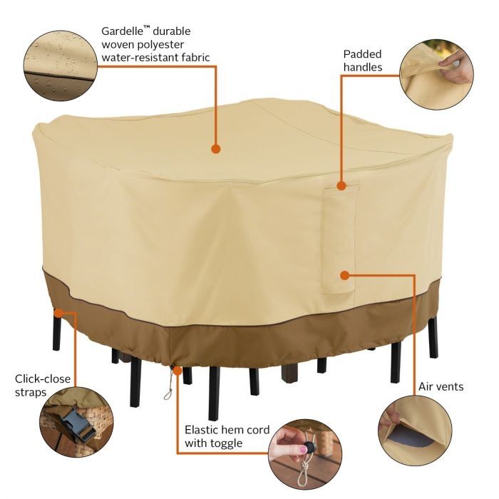 Veranda Bar Patio Furniture Table & Chair Set Cover - Rectangular
