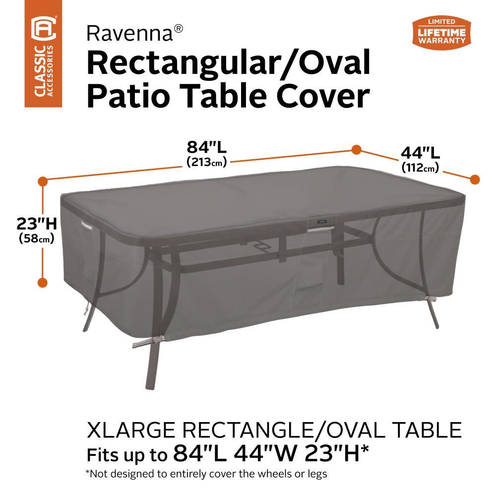 Ravenna 84 Inch Rectangular/Oval Patio Table Cover