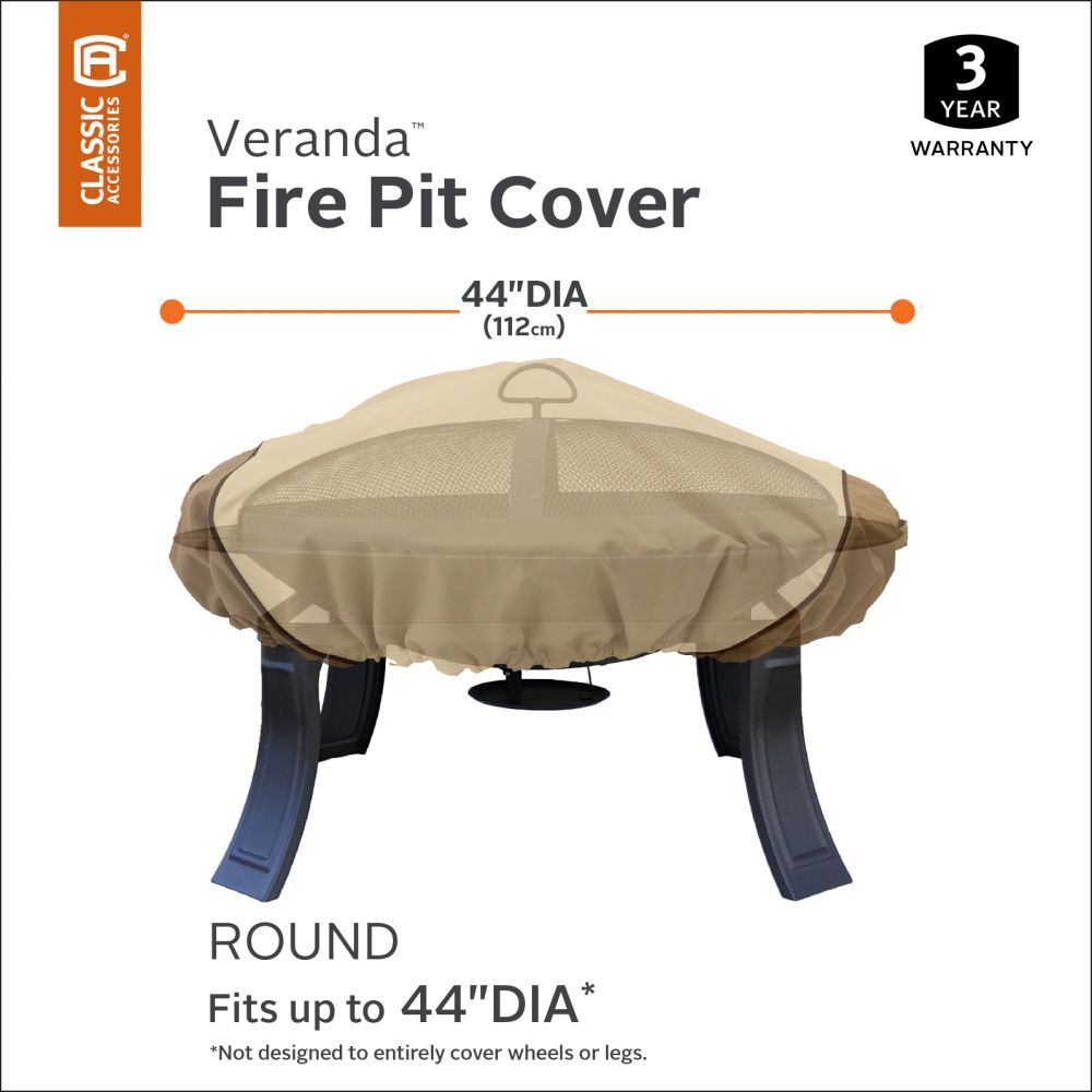 Veranda Round Fire Pit Cover-Small - up to 44"D