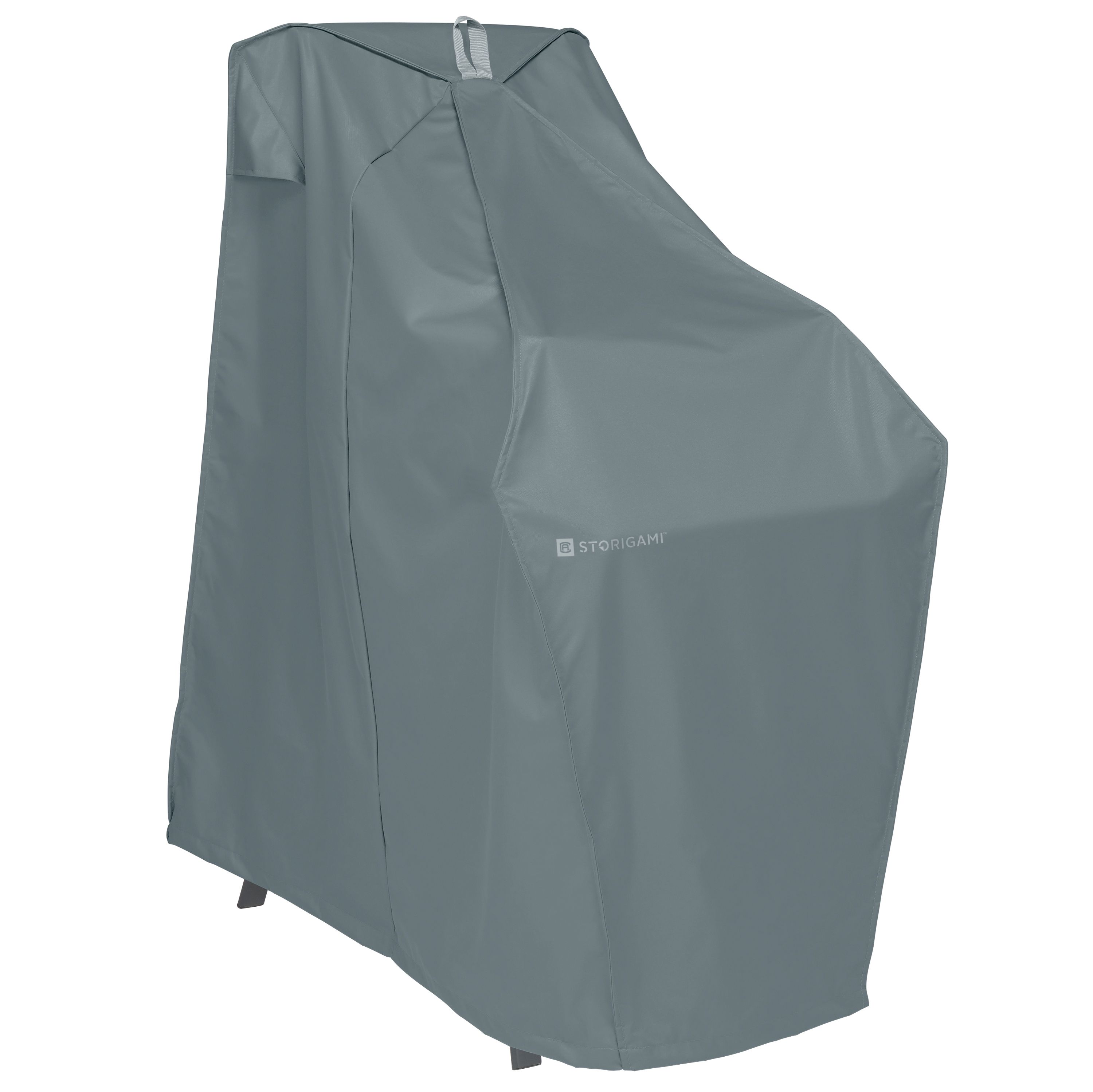 Storigami 26 Inch Easy Fold Patio Stackable Chair Cover, Monument Grey