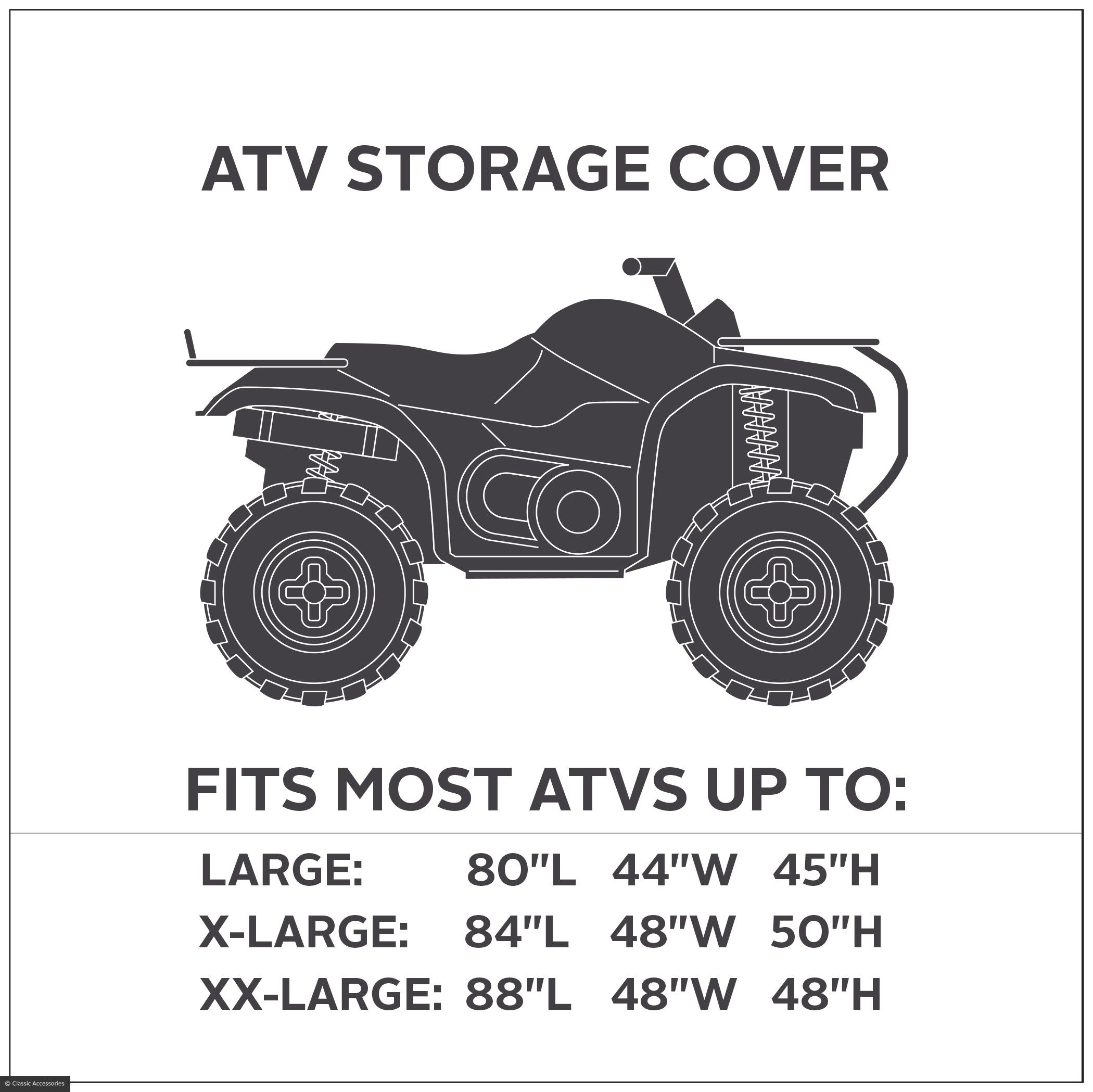 ATV Quad Bike Storage Cover Black/Grey