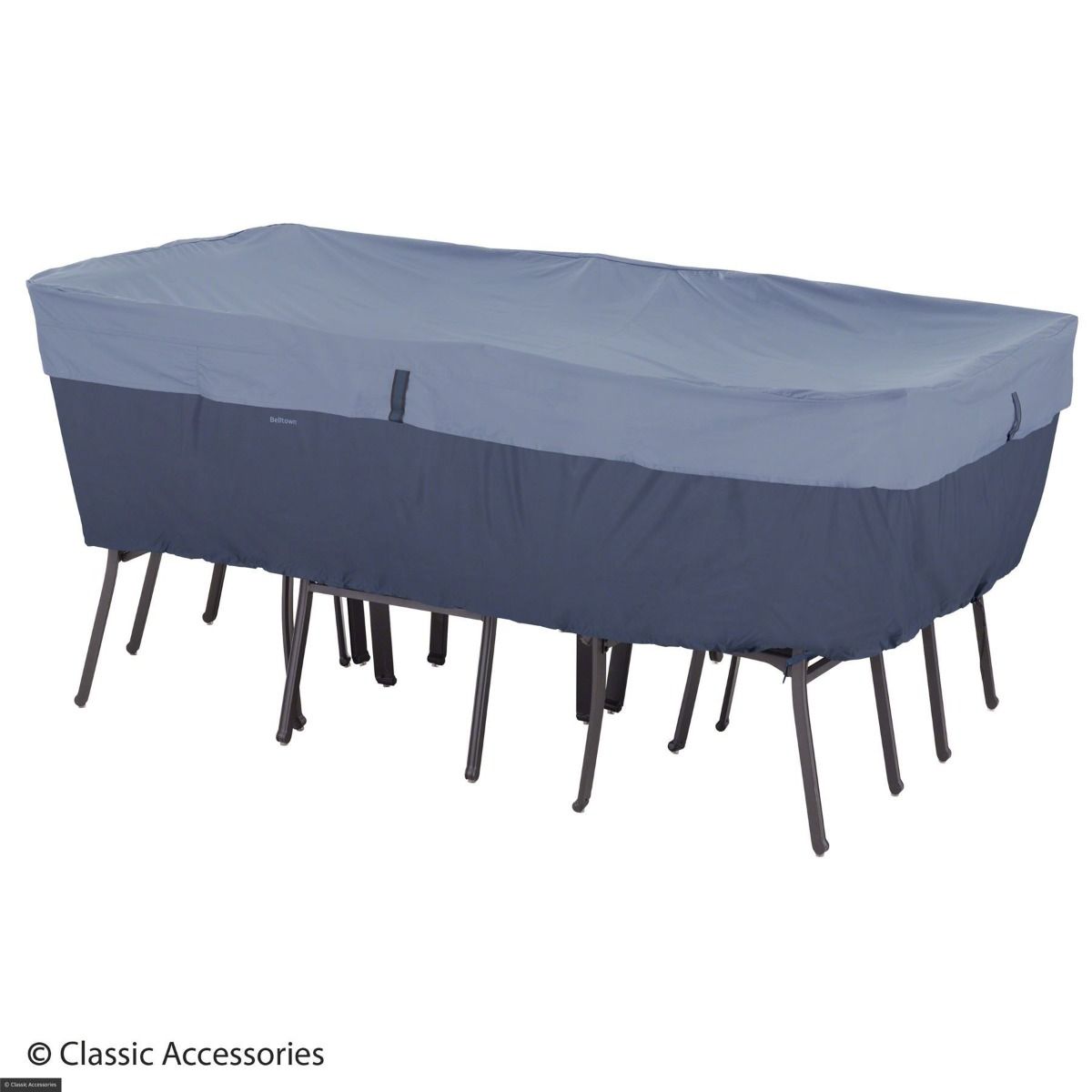 Belltown Rectangular / Oval Garden Table & Chair Furniture Set Covers Blue - CLEARANCE
