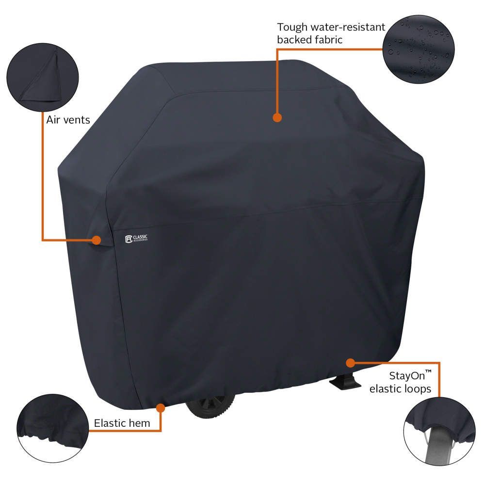 Classic Accessories Black BBQ Cover X-Large - Fits Outback, Weber & Other Brands