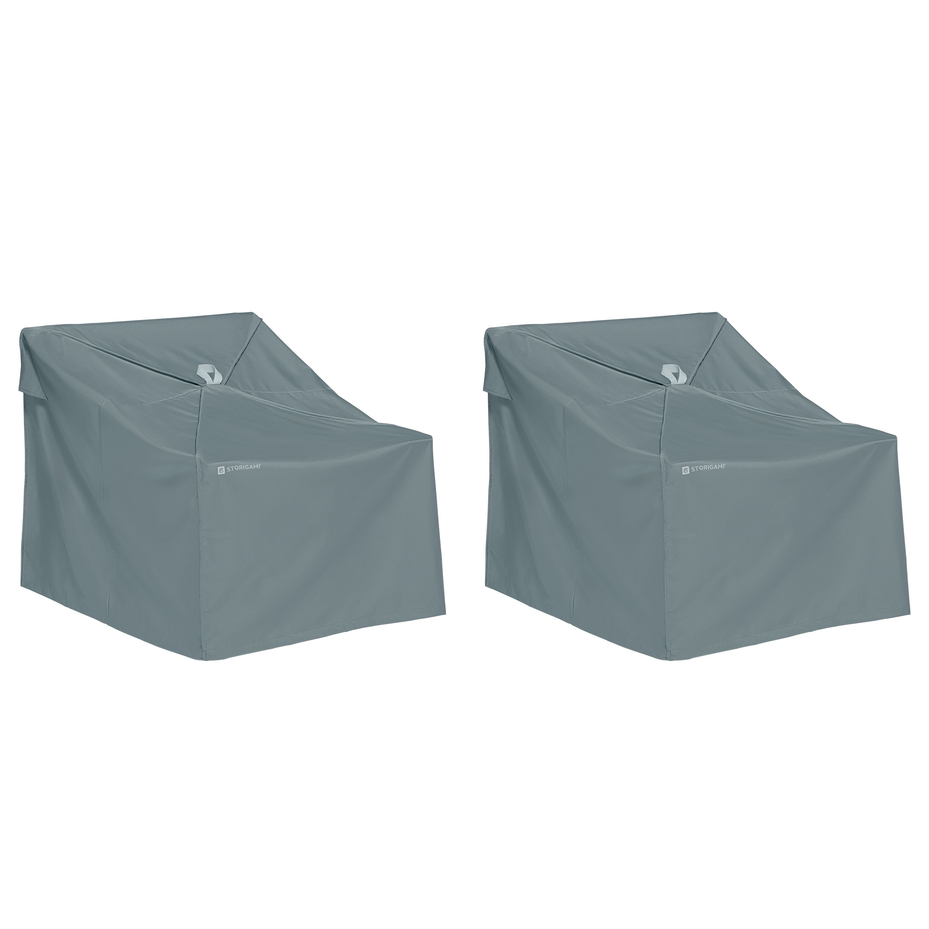 Storigami 36 Inch Easy Fold Lounge Chair Cover, 2-Pack, Monument Grey