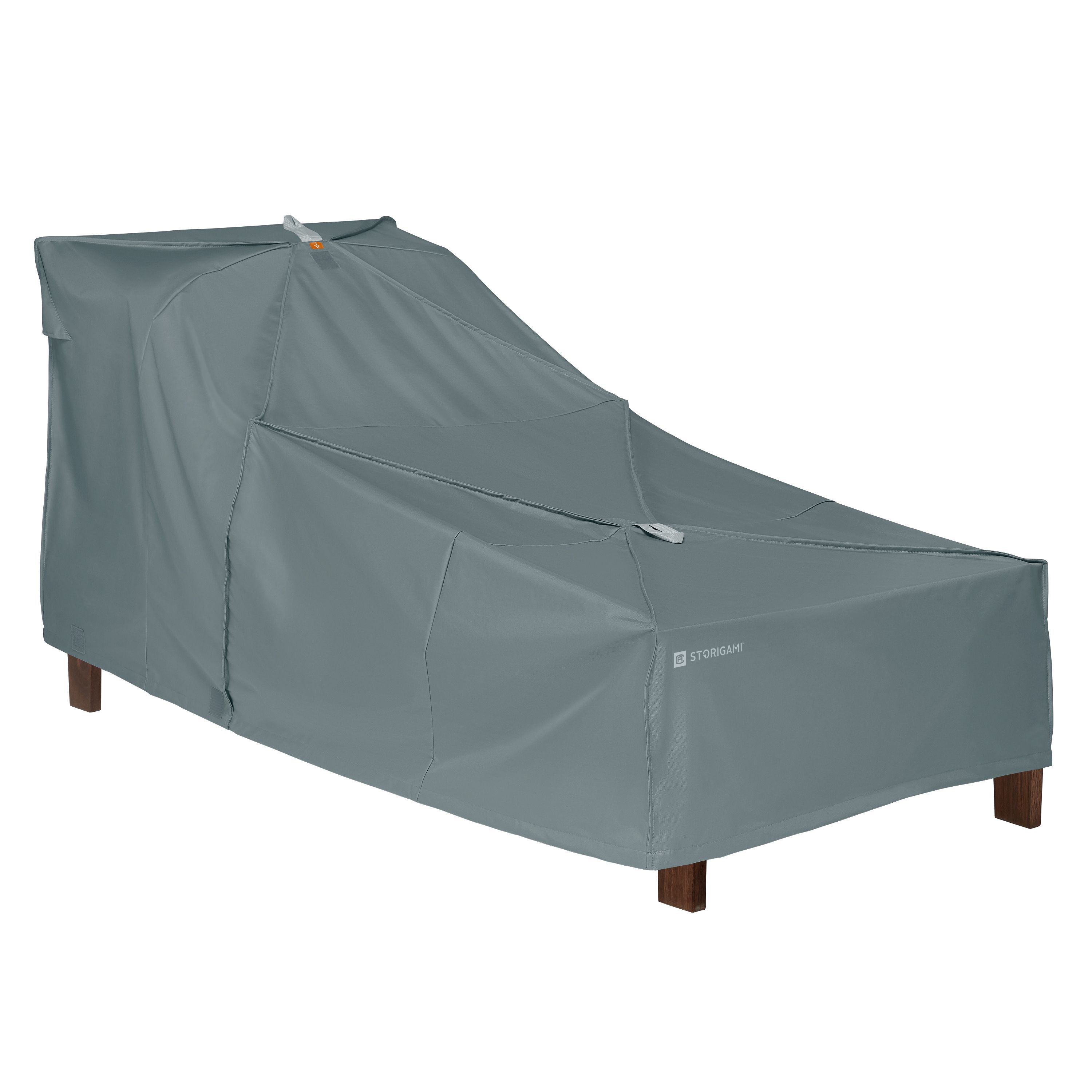 Storigami 78 Inch Easy Fold Patio Day Chaise Cover, Monument Grey