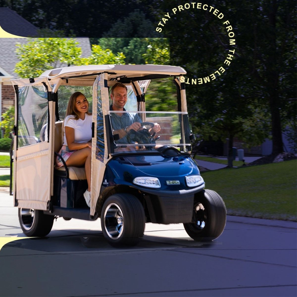 DoorWorks 4 Passenger Hinged Door Enclosure Cover for Golf Buggy Cart