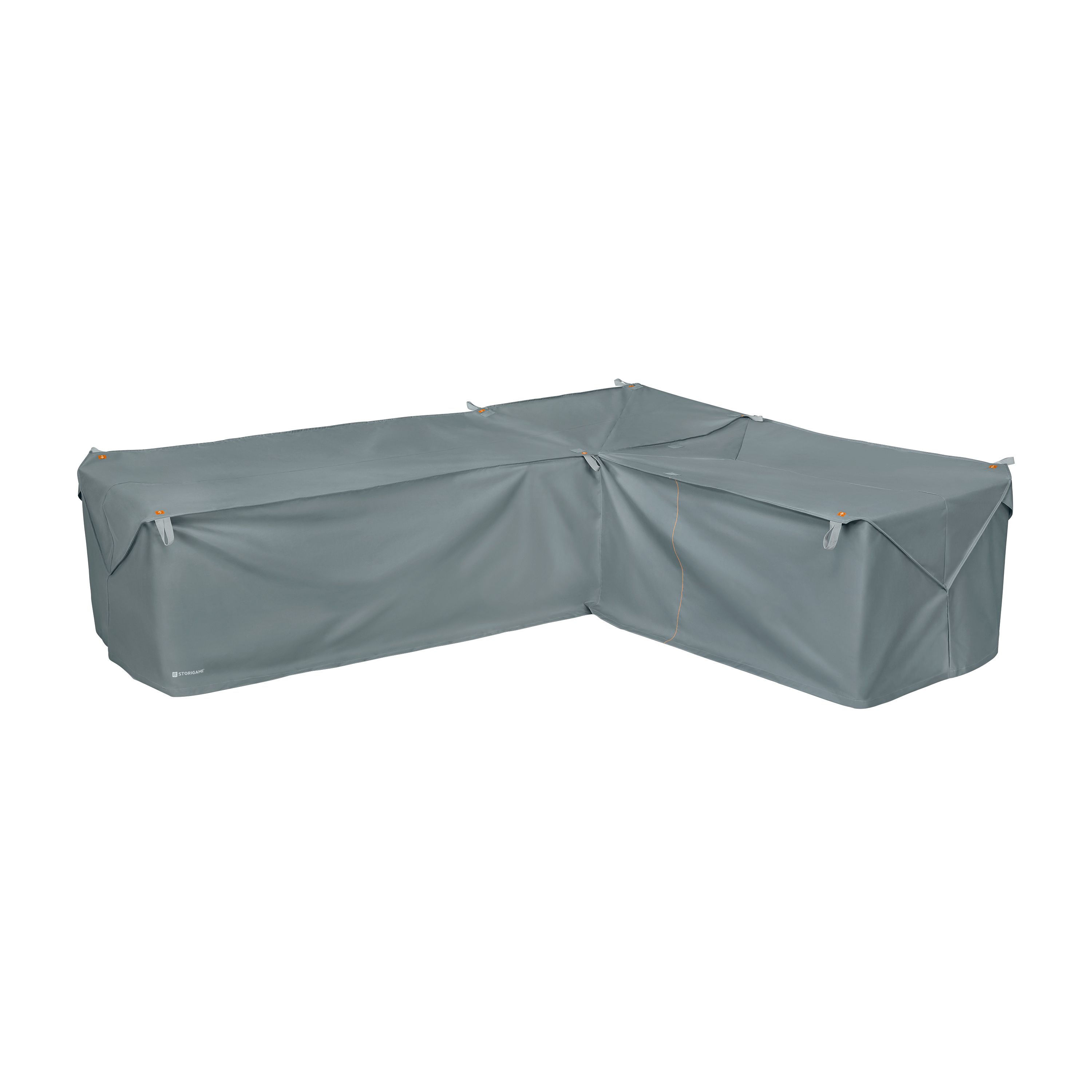 Storigami 104 Inch Easy Fold Patio Right-Facing Sectional Lounge Set Cover, Monument Grey