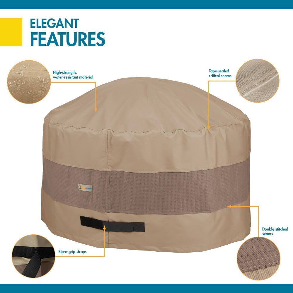 Duck Covers Elegant Round Fire Pit Cover, 34 Inch