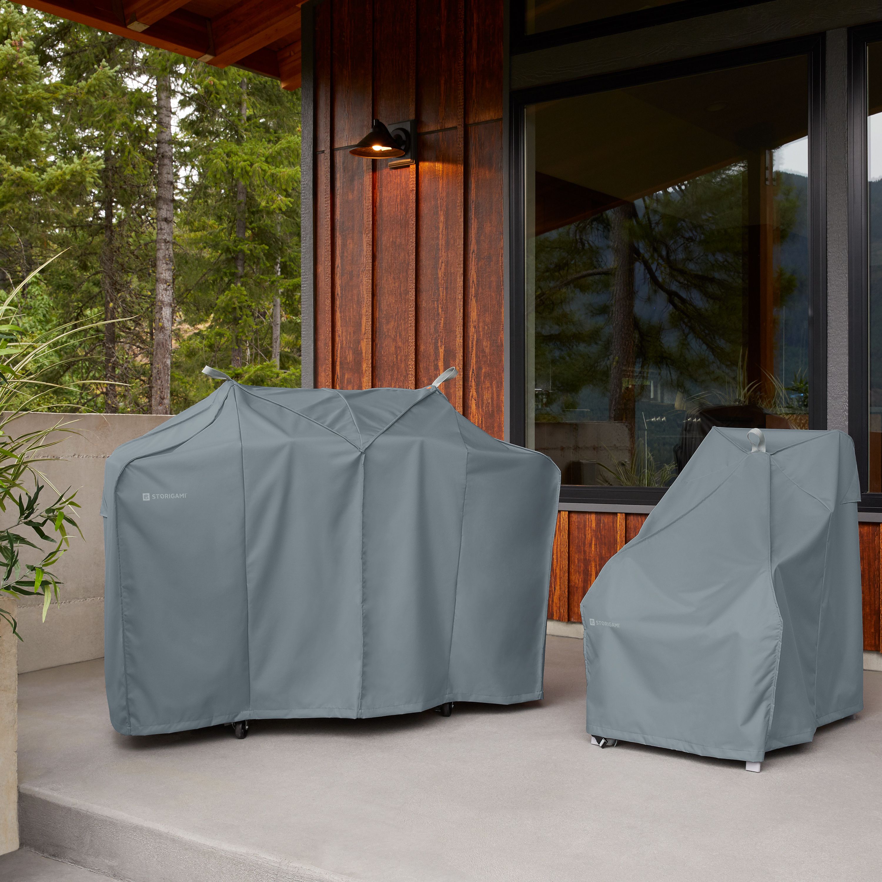 Storigami 36 Inch Easy Fold Lounge Chair Cover, Monument Grey